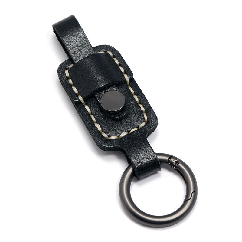 Wholesale Vintage Hand Sewn High-end Cowhide Leather Keychain